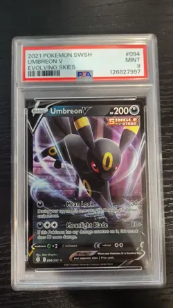 Pokemon Umbreon V 094/203 Evolving Skies Holo Ultra Rare PSA 9 - Image 1