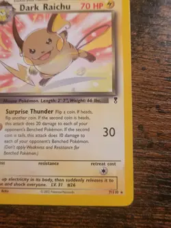Pokemon Dark Raichu 7/110 Legendary Collection Non-Holo Rare - Image 5
