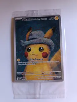Pokemon x Van Gogh Pikachu with Grey felt hat. Carta promozionale 2023.... - Image 1
