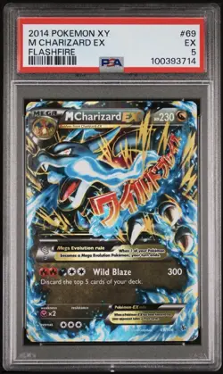 2014 Pokemon XY M CHARIZARD EX Flashfire Full Art #69 PSA 5 EXCELLENT - Image 1