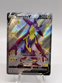 Shiny Toxtricity V SV112/SV122 Ultra Rare Shining Fates Pokemon TCG Near Mint - Image 1