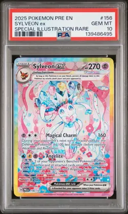 2025 POKEMON PRE EN-PRISMATIC EVOLUTIONS #156 SYLVEON EX PSA 10 - Image 1