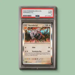 PSA 9 AERODACTYL 2023 POKEMON MEW EN #142 HOLO RARE - Image 1