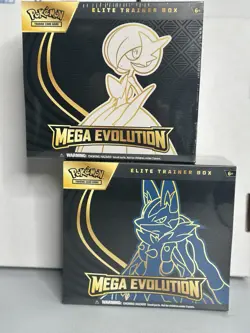 Pokemon Mega Evolution Elite Trainer Box ETB Set of 2 Sealed Gardevoir & Lucario - Image 1