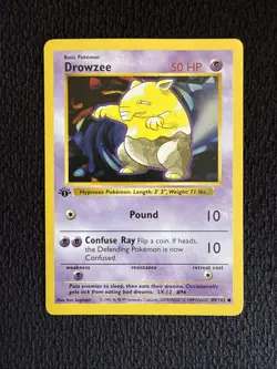 Pokemon Drowzee Common 1st Edition Base Set Shadowless 49/102 LP - Image 1