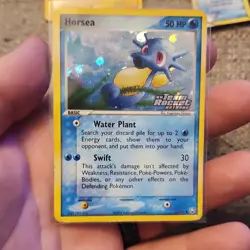 Pokemon Horsea Basic 50 HP EX Team Rocket Returns Holo Swift 30 Rare 58/109 - Image 1