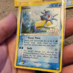 Pokemon Horsea Basic 50 HP EX Team Rocket Returns Holo Swift 30 Rare 58/109 - Image 2