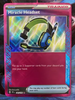 Miracle Headset 183/191 Sv08: Surging Sparks Holo ACE SPEC Trainer Pokemon TCG - Image 1