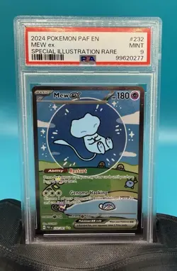 2024 Pokemon S&V Paldean Fates Mew Ex SIR 232/091 BUBBLE MEW PSA 9 MINT - Image 1