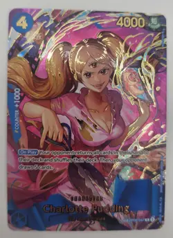 Bandai One Piece CCG Charlotte Pudding OP06-047 Super Rare Foil SP Full Art 4000 - Image 1