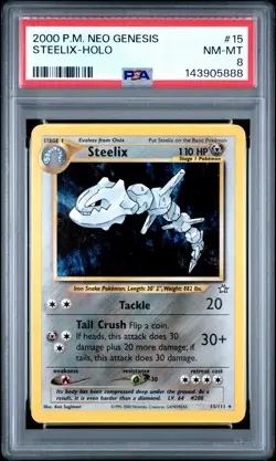 2000 POKEMON NEO GENESIS #15 STEELIX-HOLO PSA 8 - Image 1