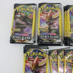 Lot (56) Pokemon TCG Sword & Shield Rebel Clash Mini Booster Packs, 3 Cards Each - Image 2