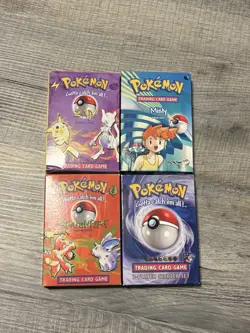 Lot of 4 Pokemon Theme Deck Incomplete Sets No Holos Misty Zap Brushfire Base - Image 1