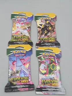 Pokemon Tcg Evolving Skies Sword And Shield Booster Packs Lot Of 4 In Nm... - Image 1