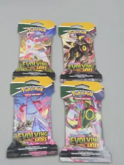 Pokemon Tcg Evolving Skies Sword And Shield Booster Packs Lot Of 4 In Nm... - Image 2