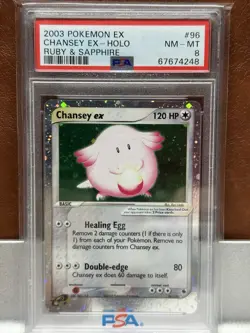 2003 Pokemon EX Ruby & Sapphire 96 Chansey EX Holo NM-MT PSA 8 - Image 1
