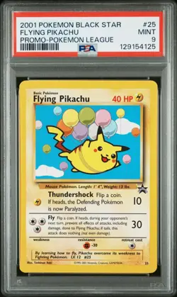 2001 Pokemon Black Star Promo Pokemon League Flying Pikachu #25 PSA 9 - Image 1