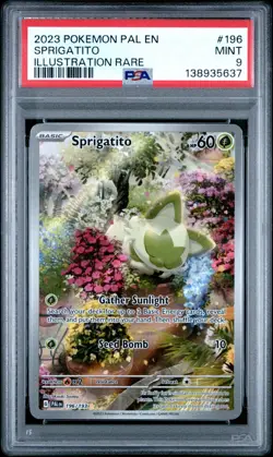 2023 POKEMON PAL EN-PALDEA EVOLVED 196 SPRIGATITO ILLUSTRATION RARE PSA 9 - Image 1