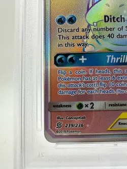 2019 Pokemon S&M Unified Minds Slowpoke & Psyduck GX #239 | SECRET | PSA 10 - Image 4