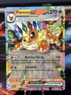 2025 POKEMON PRE EN-PRISMATIC EVOLUTIONS 014 FLAREON EX NM/M - Image 1