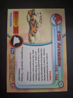 NM #59 Arcanine Pokemon 1999 Topps TV Animation Edition Series 1 Blue Logo - Image 2
