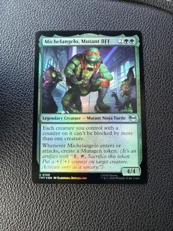 Michelangelo Mutant BFF 120 Teenage Mutant Ninja Turtles Foil U NM MTG Card - Image 1