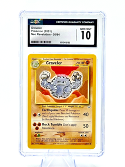 🌟VINTAGE POP 24🌟2001 ENG Pokemon Neo Revelation GRAVELER 30/64 CGC 10 GEM MINT - Image 1