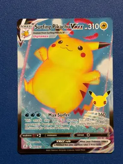 Pokemon TCG Surfing Pikachu VMAX 009/025 Full Art Ultra Rare, Celebrations NM-MT - Image 1