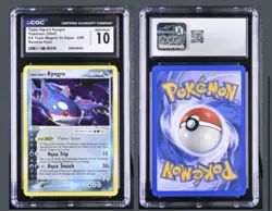 CGC 10 Team Aqua's Kyogre EX Team Magma Vs Aqua 3/95 Holo SWIRL Pokemon Card - Image 1