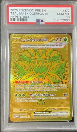 Teal Mask Ogerpon EX Pokemon TCG Prismatic Evolutions Hyper Rare #177/131 PSA 10 - Image 1