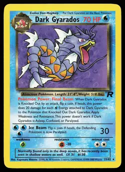 Dark Gyarados 25/82 Rare Team Rocket Pokemon Card - Image 1