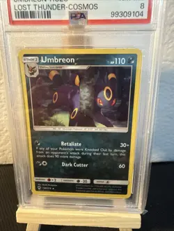 2018 Pokemon Umbreon #120 Cosmos Holo SM: Lost Thunder LOW POP PSA 8 - Image 5