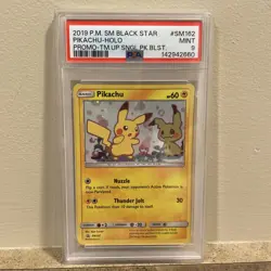 PSA 9 MINT Pikachu Holo Team Up Promo Mimikyu - 2019 Black Star Pokemon SM162 - Image 1