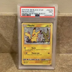 PSA 9 MINT Pikachu Holo Team Up Promo Mimikyu - 2019 Black Star Pokemon SM162 - Image 2