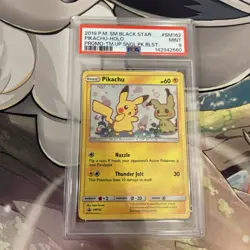 PSA 9 MINT Pikachu Holo Team Up Promo Mimikyu - 2019 Black Star Pokemon SM162 - Image 3