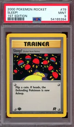 PSA 9 Pokemon 2000 1st Edition Team Rocket Sleep! #79 - Image 1