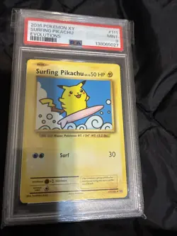 2016 Pokemon XY Surfing Pikachu 111/108 Pokemon TCG PSA 9 🔥 - Image 1