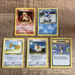 Pokemon TCG - Base Set 4th Print 1999-2000 - 5 CARD LOT - MP/LP - Vintage - Image 1