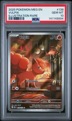 2025 POKEMON MEG EN-MEGA EVOLUTION #138 VULPIX ILLUSTRATION RARE PSA 10 (994 - Image 1