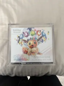 Prismatic Evolutions Pokemon Center Elite Trainer Box Sealed With Acrylic Box - Image 1