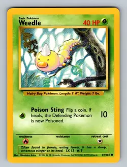 Weedle 069/102 Common Base Set LP - NM Pokemon TCG - Image 1