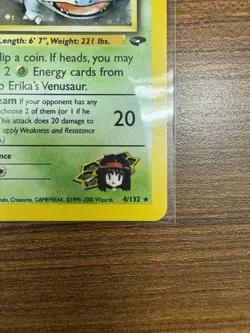 Pokemon TCG Erika's Venusaur Holo Rare Gym Challenge 1st Edition - Image 2