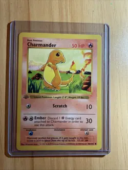 Pokemon TCG Charmander Base Set, 1st Edition Shadowless 46/102 LP - Image 1