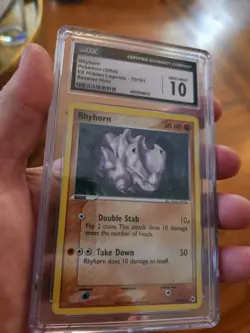 (TOP POP 7) CGC 10 GEM MINT Rhyhorn Ex Hidden Legends Pokemon HOLO 70/101 - Image 2