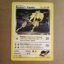 Pokemon Rocket's Zapdos 15/132 Gym Challenge Holo - Image 1