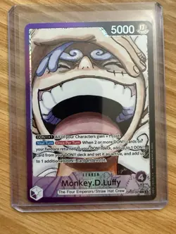 Namco One Piece CCG Monkey.D.Luffy Leader Parallel OP09-061 Foil - Image 1