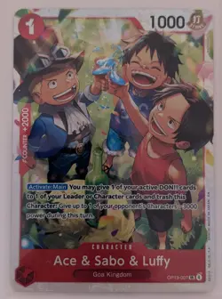One Piece Card Game TCG - Ace, Sabo & Luffy OP13-007 - SUPER RARE SR EN NM - Image 1