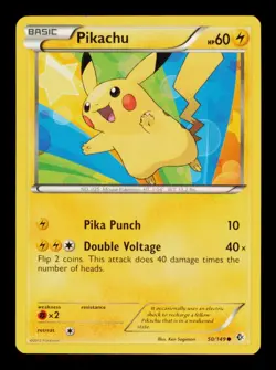 Pokemon Card Pikachu 50/149 Boundaries Crossed Common BW LP 2012 - Image 1