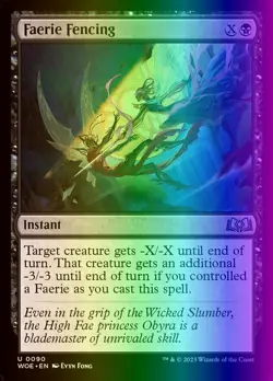 MTG Magic the Gathering Faerie Fencing (90/475) Wilds of Eldraine NM FOIL - Image 1