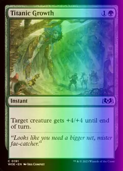 MTG Magic the Gathering Titanic Growth (191/475) Wilds of Eldraine NM FOIL - Image 1